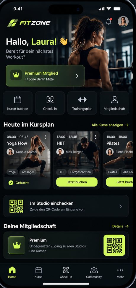 App-Design FitZone App