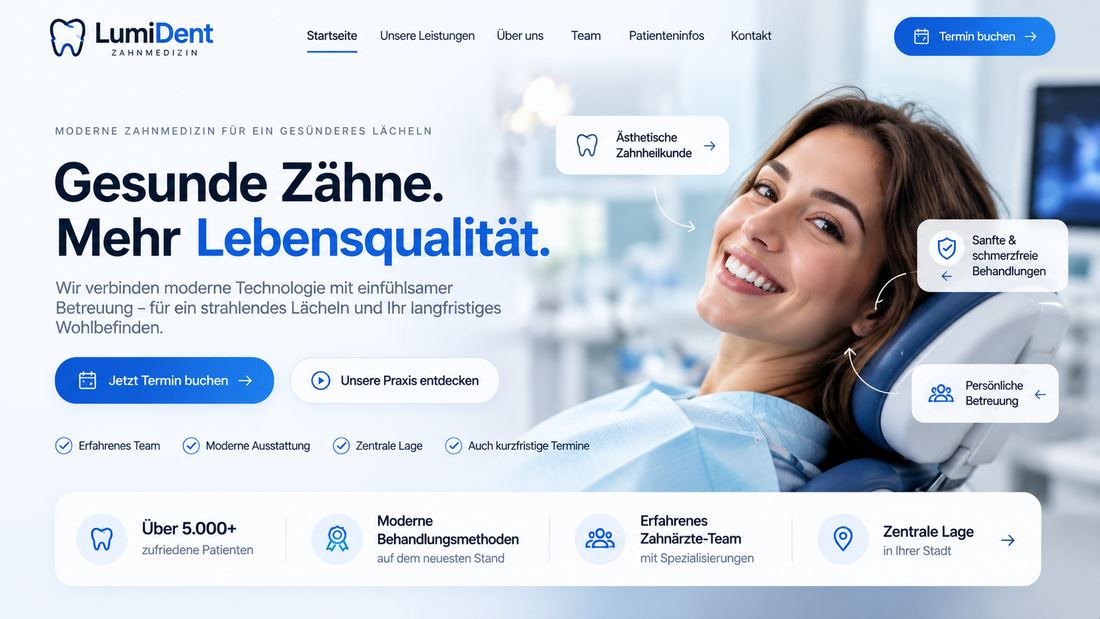 Websitegestaltung LumiDent Zahnmedizin