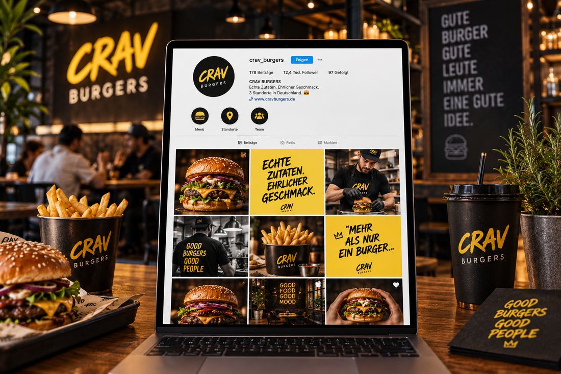 Social Media Crav Burgers · Instagram-Feed