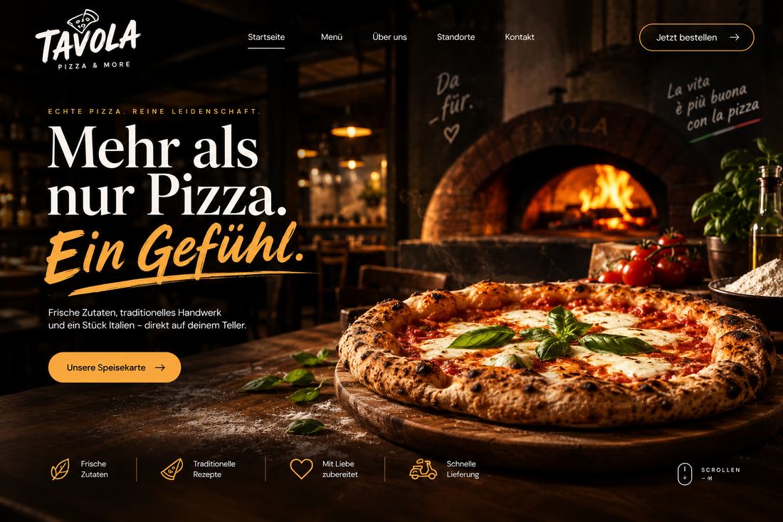 Websitegestaltung Tavola Pizza & More
